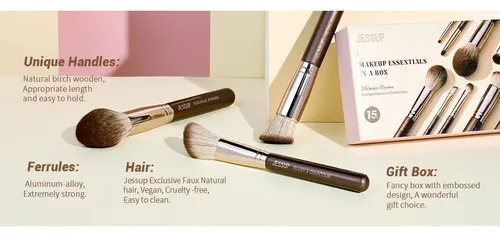 Kit Xxjessup De 15 Brochas De Maquillaje Completas Sintética