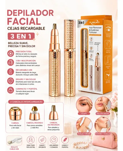 Depilador De Cejas Y Depiladora Facial Electrica