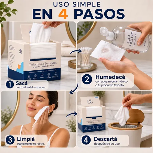 50 Toallitas Desmaquillantes Xl See Good 100% Biodegradables