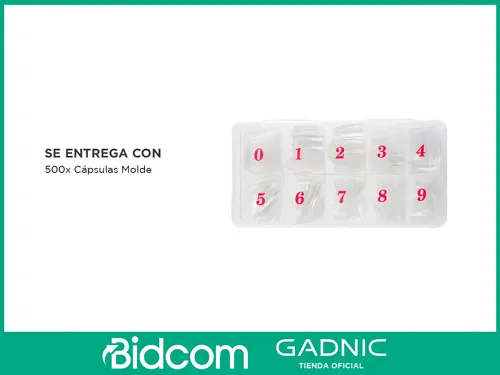Kit X500 Moldes Transparentes De Uñas Gadnic Cápsulas Gel Uv