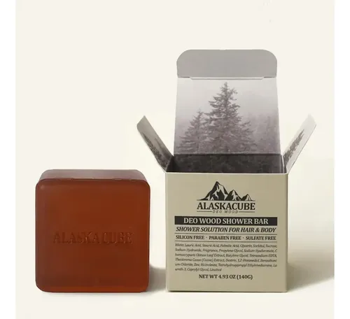 Jabón Corporal Alaskacube Deo Wood Barra De Ducha 140g Sánda