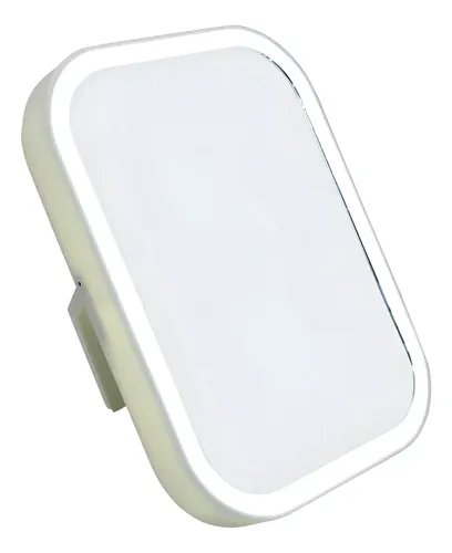 Espejo Rectangular Diswald & Co Con Luz A Pilas Para Maquillaje Marco Blanco