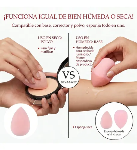 Kit 24 Esponjas Y Accesorios Para Maquillaje Rosa Dfg