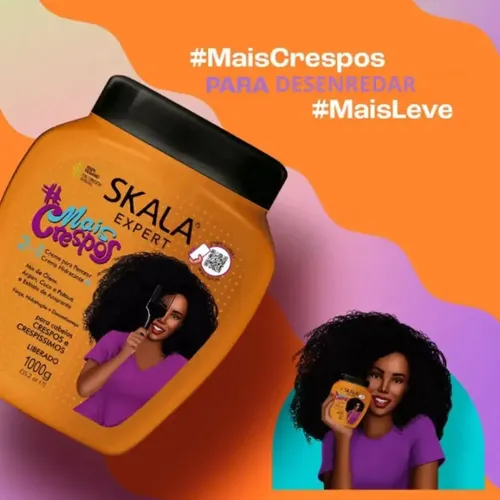 Máscara Vegana Crema Peinar Mais Crespos X1kg Skala