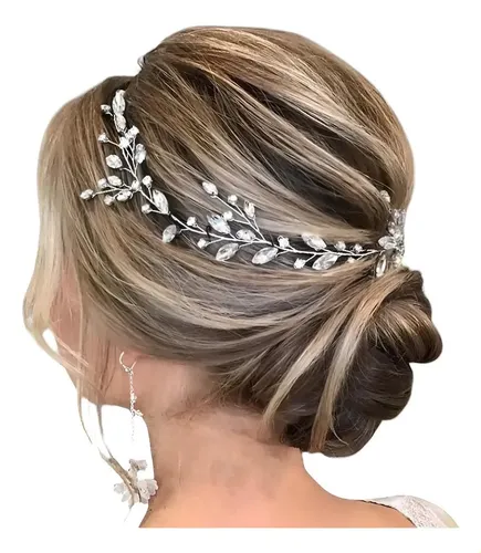 Diadema/tocado De Boda Con Hojas De Diamantes De Imitación B