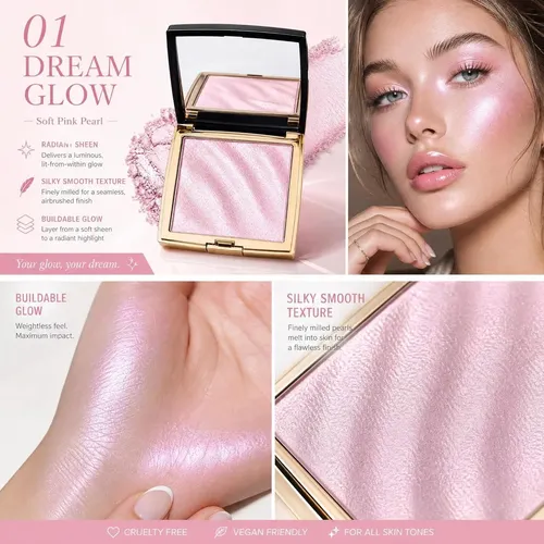 Iluminador Glow Highlighter Liyloihi 10 G Champagne