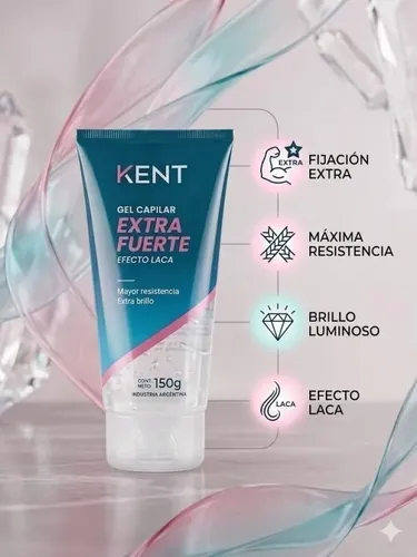 Combo Gel Capilar Kent X3 Efecto Húmedo Extra Fuerte 150g