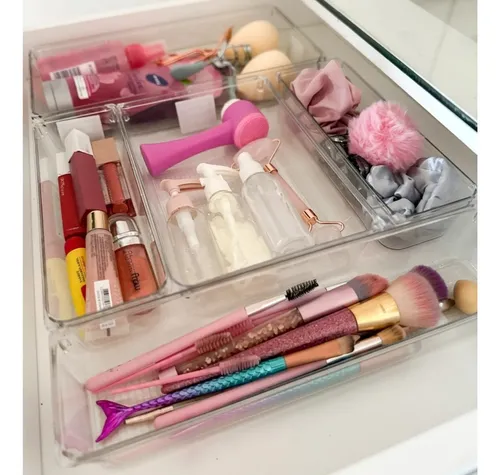 Organizador Acrílico Pack X 5 Piezas Transparente Multiuso