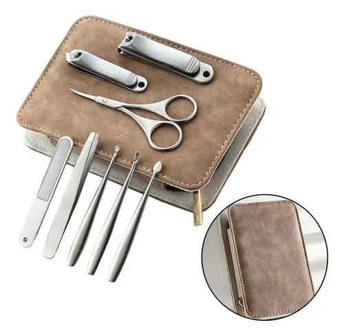 Herramientas Para Cortar Uñas Estuche De Pu De Viaje Kit B