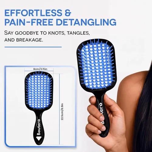 Cepillo Desenredante Bautero 4c Para Cabello Natural Enrizad