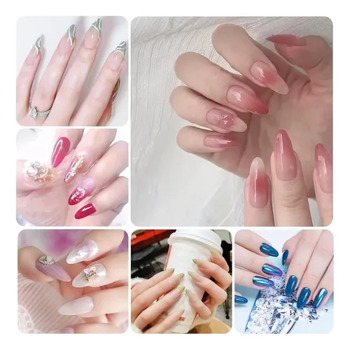 Kit Completo Uñas Con Tips Press On O Soft Gel Y Pegamento
