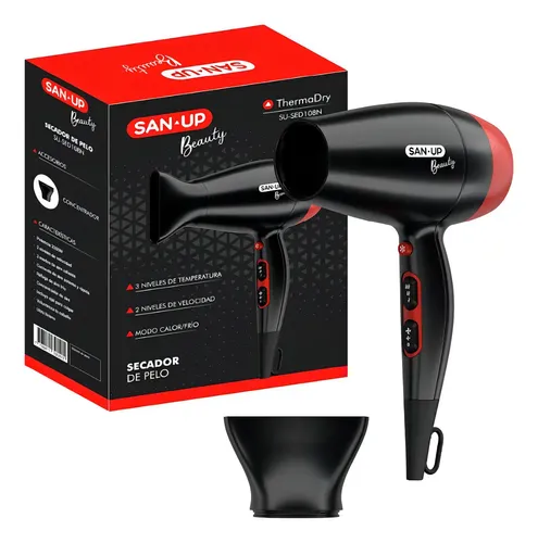 Secador De Pelo San Up Thermadry Con Concentrador Color Negro