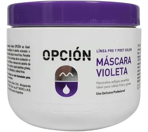 Opción Máscara Violeta Matizadora Para Rubios Y Grises 300 G