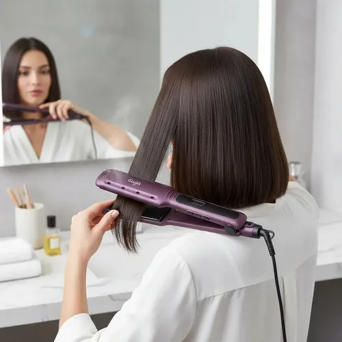 Planchita De Pelo Duga Sw-207 Color Bordo Metallic