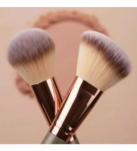 Brocha Dual De Maquillaje Mango Plastico Generica