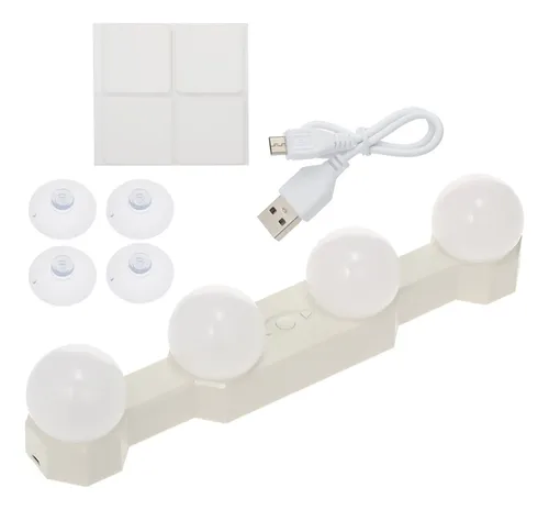 Tocador Inalámbrico Recargable Por Usb Con 4 Bombillas Led P
