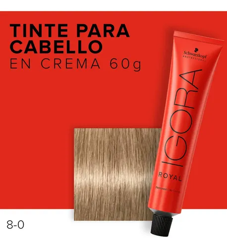 Tinte Para Cabello En Crema Igora Royal Profesional 60g 8-0 Rubio Claro Natural