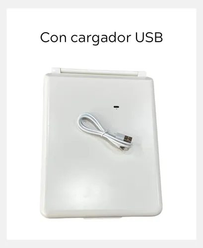 Espejo P/ Maquillaje Con Luz Led Portátil Plegable 3 Modos
