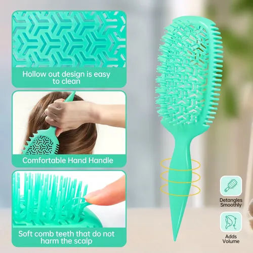 Cepillo Desenredante De Cabello Rizado Bunsenshade Para Muje