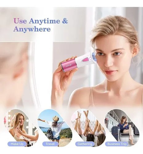 Depiladora Facial Beauzmo Pink 9 Pinzas Led Usb