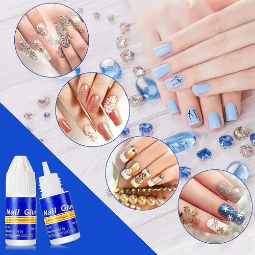 Pegamento X5 Nail Glue Para Uñas Postizas Tips Strass Gotero