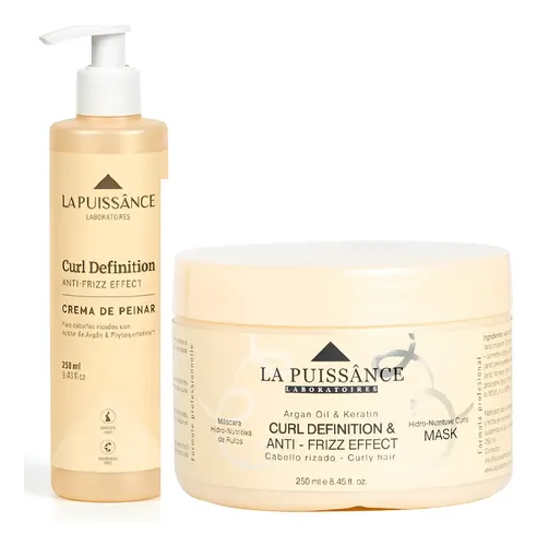 Kit Crema De Peinar + Mascara Para Rulos La Puissance Curl