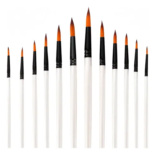 Juego De 12 Pinceles Profesionales De Nailon Para El Cabello