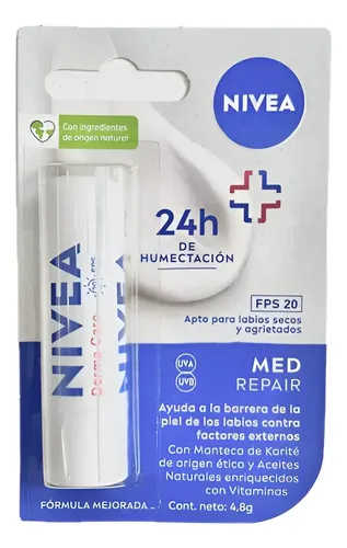Protector Labial Humectante Nivea Derma Care Fps20 4.8g