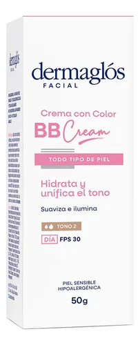 Crema Facial Dermaglós Bb Cream Fps 30 Tono Medio X 50 G