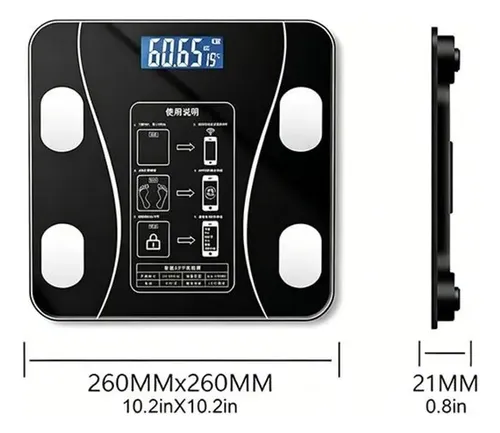Báscula Inteligente Digital Baño Mide Grasa Muscular Imc Su
