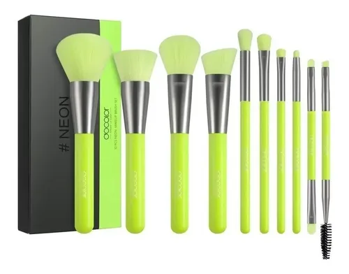 Docolor N1001 Set de 10 brochas neón verde