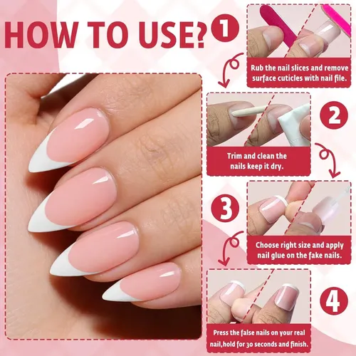 Bellelfin Uñas Francesas En Gel, 240 Pzas, Tamaño