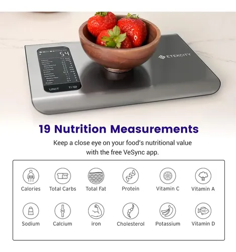 Balanza De Nutrición Inteligente Etekcity 5000g Acero