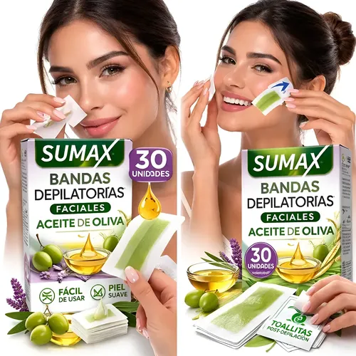Bandas Depilatorias Rostro Sumax Oliva Piel Sensible X30