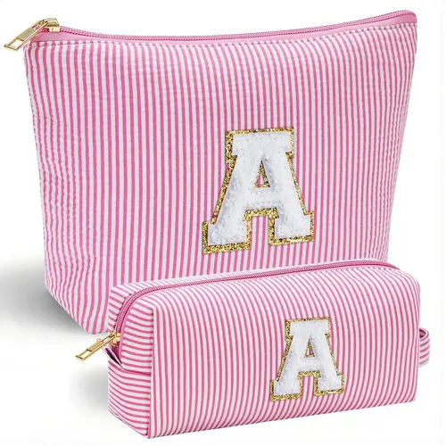 Estuche De Viaje Cosmetiquera Organizadora Tela Aplicada Let
