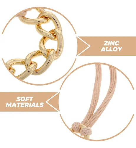 2 Cintas Doradas Para El Pelo, Pulseras Elásticas Para El Pe