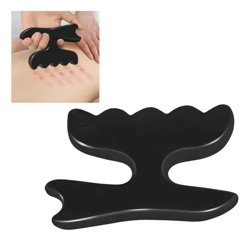 Masajeador Gua Sha Piedra Bian Natural Mediano
