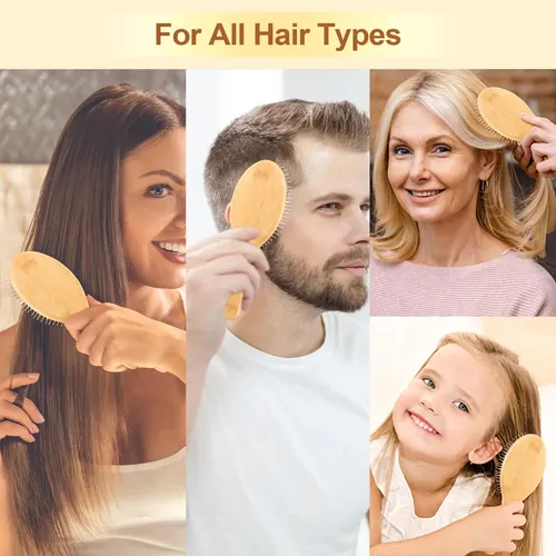 Cepillo De Pelo Liyi Bamboo Para El Crecimiento Del Cabello