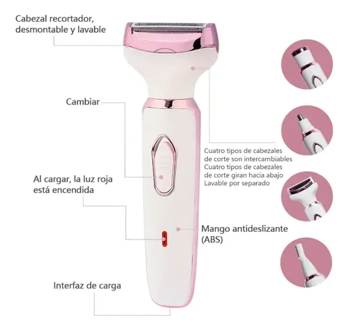 Depiladora Eléctrica Recargable 4 En 1 Para Mujer Zxw07