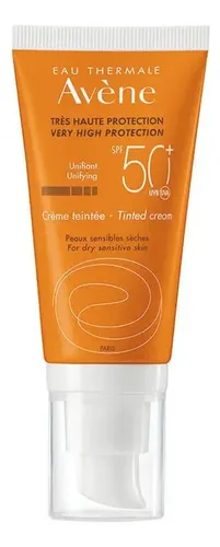Avene protector solar Fps50 crema facial con color pieles secas sensibles