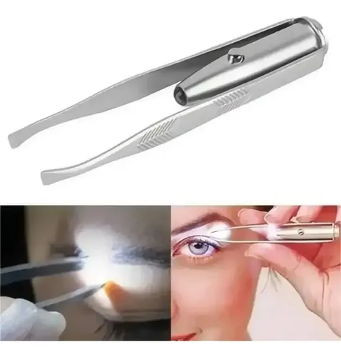Pinza Iluminada Para Depilación De Cejas