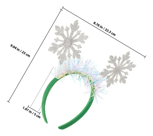 Diadema Navideña Para Fiesta, Banda Ligera Para Cabello Green And Silver