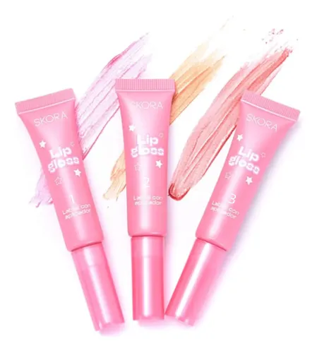 Brillo Labial Con Aplicador En Pomo Glow Vibes Skora 3 Tonos