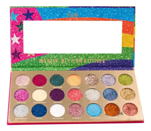 Paleta Sombras Brillantes Glitter Rude Cosmetics 21 Colores Larga Duración