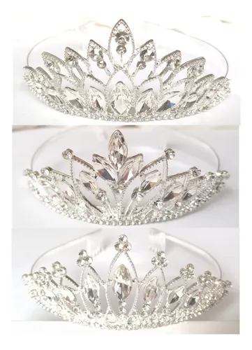 Pack X 3 Tiaras Corona Vincha Strass Fiesta Cumple 15 Años