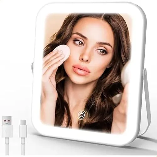 Espejo De Maquillaje Iluminado, Espejo De Tocador De 17 X 13 Blanco