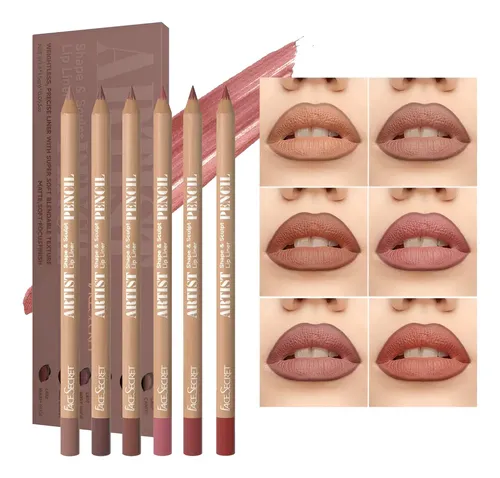 Juego De 6 Lápices De Labios Beauty Glazed Nude Mate
