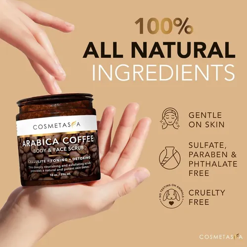 Exfoliante De Café Arábica Orgánico Cosmetasa 2 En 1 Con
