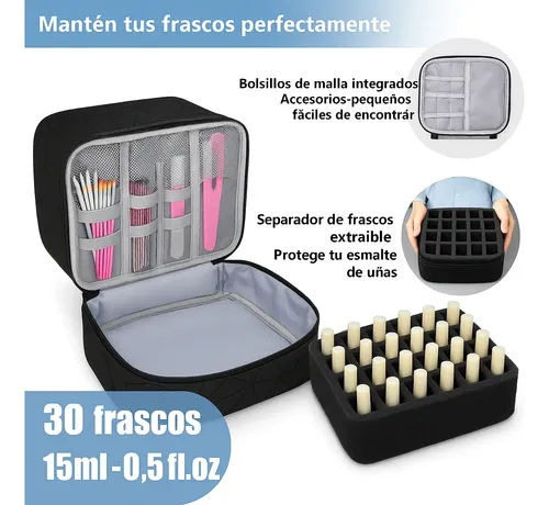 Bolso Para Manicura Estuche Organizador De 30 Esmaltes