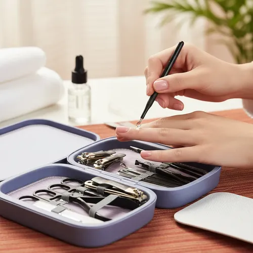 Kit De Manicura 16 Piezas, Acero Inox. Corta Uñas Y Lima